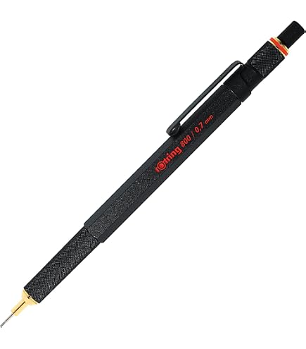 rOtring 800 Retractable Ball Point Pen, Black Barrel, Medium Point
